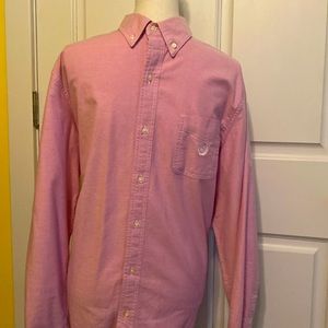 Chaps Men’s Easter pink shirt. Size Large-long sleeve button down